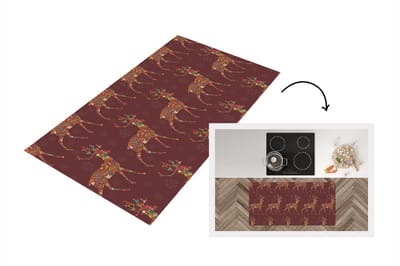 Keukenloper - Loper keuken - Hert - Patronen - Kleuren - 120x60 cm - Keukenloper vinyl