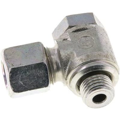 8LL & M10x1 Verzinkt Stalen Swivel Joint Snijringkoppeling Buitendraad 100bar Draaibaar ISO 8434-1