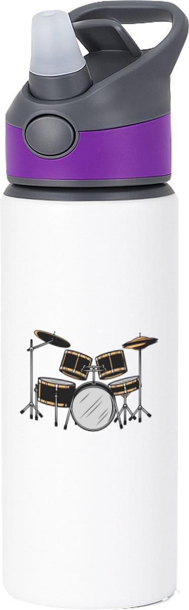 Hacebo® - Drumstel waterfles met rietje paars - Muziek - Drummers - Instrument - slaginstrument - muzikanten - water fles - 650ML