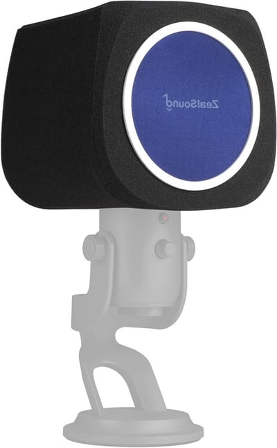 Microfoon Windscreen Pop Filter voor optimale geluidskwaliteit en bescherming tegen windruis, zwart en blauw schuim