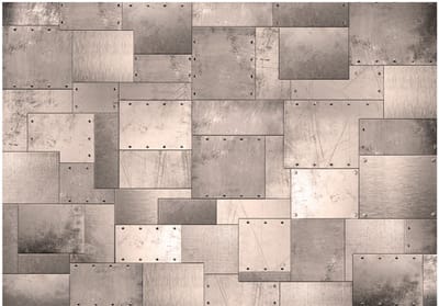 Fotobehangkoning - Behang - Vliesbehang - Fotobehang Stalen Muur - Industrieel - Industrial touch - 150 x 105 cm