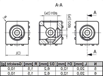 Kubusverbinder 3D - Hoekverbinder Aluminium - Profielen Verbinden - I-type groef 5 - 2 stuks - Aluminium