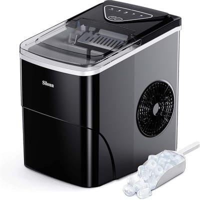 IJsmachine aanrechtblad - Snelle ijsblokjes (9 stuks in 6 min) - 11 kg per 24 uur - Zelfreinigend met schep en mandje