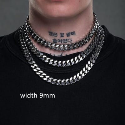 Mode Ketting Heren Handgemaakt Eenvoudig Roestvrij Staal Schakelketting Voor Mannen Sieraden Cadeau 55cm gray