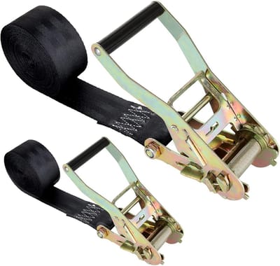 2 Stuks 2 Inch Ratel Spanbanden 6 Meter 8000 LBS Zware Kwaliteit Vastzetbanden