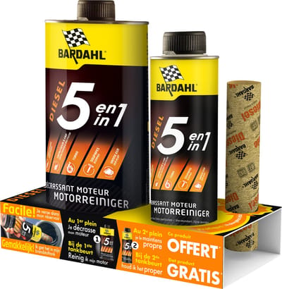 Bardahl Motor Reiniger 5 In 1 Diesel 1L + 300ML GRATIS PROMOBOX
