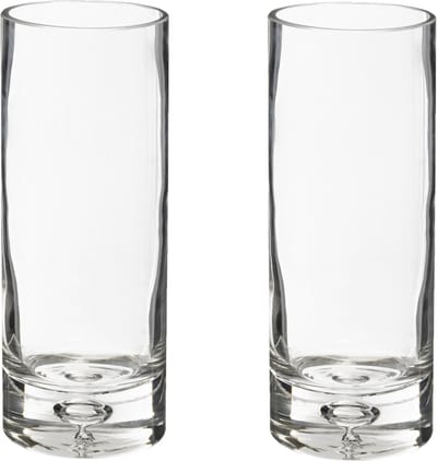 Atmosphera bloemenvaas Amiens - 2x - Cilinder model - transparant - bubbel glas - H23 x D9 cm