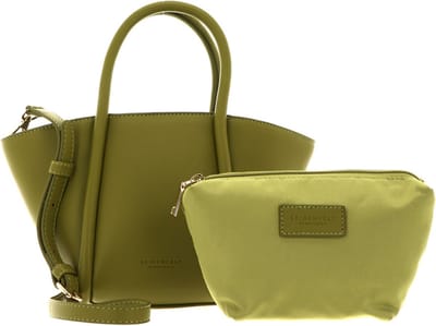 SEIDENFELT MANUFAKTUR Schoudertas Lyngby Mini Shopper Leaf / Gold Groene