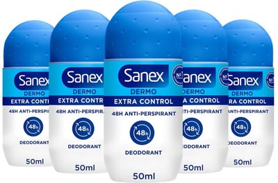 Sanex Deo Roller Dermo Extra Control - 5 x 50 ml - Anti Irritatie - 72H Formule - Anti Perspirant