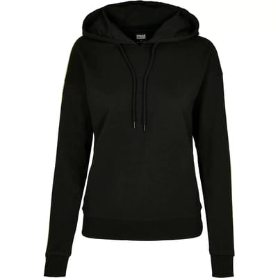 Urban Classics - Neon Shoulder Stripe Hoodie/trui - XS - Zwart/Groen