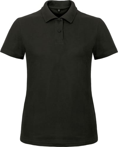 Dames Polo ID.001 Zwart merk B&C maat S