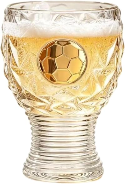 VHV - Bierpul - voetbal trofeeglas 400 ml - helder glas voor bier, frisdrank en cocktails - voor wedstrijdavond en voetbalfeest - Wereldkampioenschapsthema