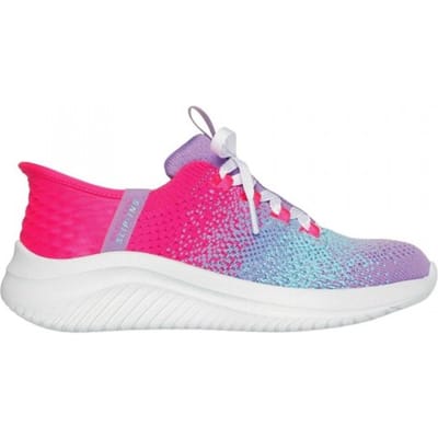 Skechers Kinderen Ultra Flex 3.0 Gradient Sneakers (Roze/Wit/Pastelgroen)