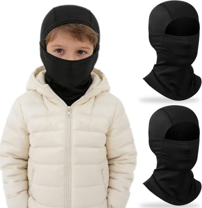 Set van 2 Kindvriendelijke Warme Fleece Winter Balaclava Volledige Gezichtsmasker Ademend voor Fietsen, Skiën en Snowboarden, Ideaal Onder Helm