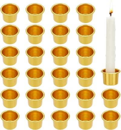 Kaarsenhouders - Metalen cups - Kaarsen maken - Beschermt tegen wax - 30 stuks - Goud