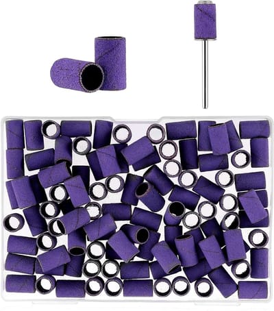 100 Stuks Schuurcaps voor Nagels, 240 GRIT Schuurrollen en Frees voor Gelnagels, Perfect voor Nagelontwerp en Nagelkunst