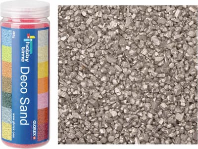 Glorex Hobby zandkorrels/kleine kiezelsteentjes - zilver - 480 gram - vulmateriaal vazen/terrariums