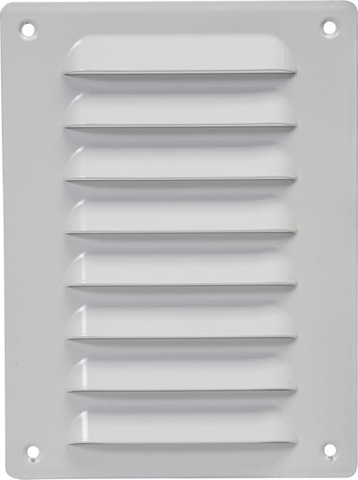 Paneir Airdesigns- metaal-140 X 190 - omgezette rand - opbouw - aanvoer & afvoer - wit