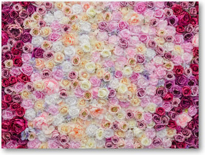 Rozenmix - 40x30 Canvas Liggend - Bloemen