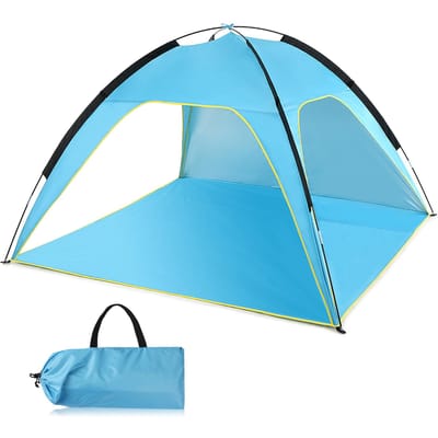Tente de plage légère, pare-soleil, abri solaire UV, tente de Camping et de pêche bleu