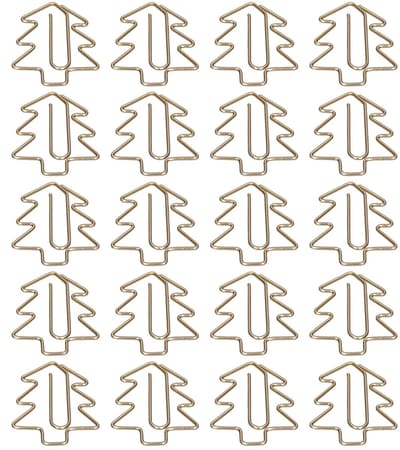 JHUBERS- Paperclips 20 Stuks - Kerstboomvorm - Kantoor Benodigdheden - Antirust - Duurzaam - Kleurvast - Organiseren en Repareren - Kantoorbenodigdheden