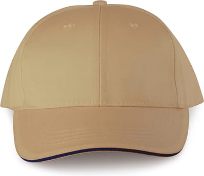 WK. Designed To Work Contrasterende sandwichpet 6 panelen Oeko-Tex WKP145 - Camel / Black - One size