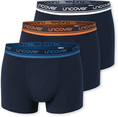 Uncover by Schiesser 3 Pack Shorts Heren Onderbroek - donkerblauw - UNCOVER Cotton