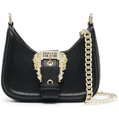 Versace Jeans Couture Goud Barok Logo Gesp Ontwerp Afneembare Kettingriem Mini Schouder Crossbody Tas Dames schoudertassen Zwart 75VA4BFVZS413899 Black,Basic Set (Bag+Dust Bag) black