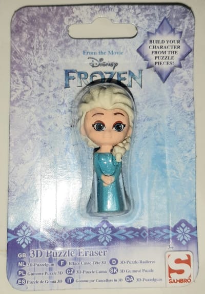 Disney 3D puzzel gum Frozen Elsa - prinses pop eraser & puzzle - 5cm -schoencadeau