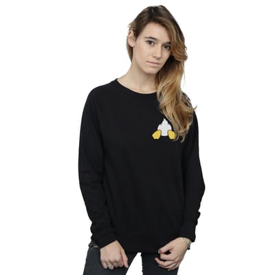 Disney Dames/Dames Donald Duck Rugzijde Borstprint Sweatshirt (Zwart)