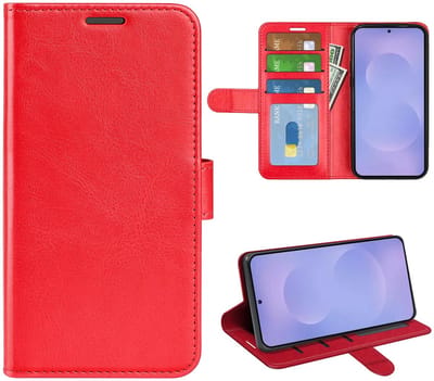 MobyDefend Hoesje - Geschikt voor Samsung Galaxy S26 - Wallet Book Case (Sluiting Achterkant) - Rood