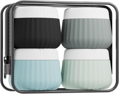 BOTC Reisflesjes met Etui - 30 ml Siliconen Reisflacons - 5-Delig - Reisaccessoires - Cosmetica Potjes - Reis Flesjes