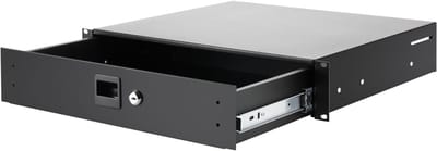 Adam Hall 19" Racklade2HE Alu zwart, gespoten - Rack lade