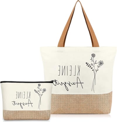 Wellnessmand voor Vrouwen met Cosmetica Tas van Katoen en Jute - Perfect Relaxatie Geschenk voor Verjaardag en Kerst