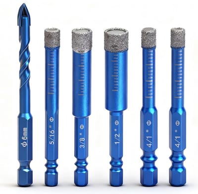 Diamantboor Set 6 Delig voor Tegels Glas en Graniet (6-12 mm)