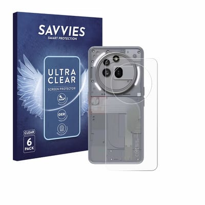 Savvies - Screenprotector voor Nothing Phone (3a) Pro (Achterkant) - Folie Beschermfolie transparant 6 Stuks