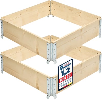 Garronda Kweekbak Palletrand 2-Pack 80x80cm – Natuurlijk - Bloemen - Kruiden - Palletframe - Natuurlijke Verhoogde Bloembedden – GD-BUD-PAL