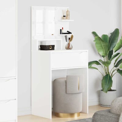 vidaXL - Slaapkamer - Toilet - Tafels - Wit - 60 - x - 39,5 - x - 135 - cm - Bewerkt - hout