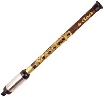 WK Bawu van Paars Bamboe met Draakgravure – F toon -Traditionele Chinese Fluit | Verticale Blaasstijl & Demonteerbaar | Handgemaakt Muziekinstrument