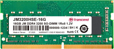 Transcend JetRAM - DDR4 - 16 GB - SO DIMM 260-PIN - 3200 MHz / PC4-25600 - CL22 - 1.2 V - niet-gebufferd - niet-ECC
