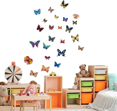 Decoratieve Muurstickers met Vlinders voor Kinderen - Vinyl Wanddecoratie voor Speelkamers en Kinderkamers
