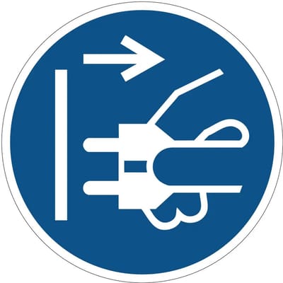 Stekker uit stopcontact gebodsbord - M006 | gecoat dibond materiaal | 10 cm