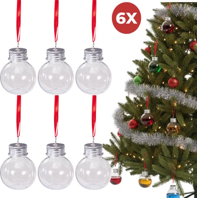 Lomera Vulbare Kerstballen - Shotglaasjes Kerstballen - Drankballen Kerst - Feestdecoratie Kerst - Herbruikbare Kerstballen - Kerstboomversiering Drank - Drank Kerstballen - Kerstballen Shotjes