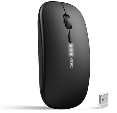 NAXSIR Bluetooth-pc-muis, oplaadbare draadloze muis, stille klik, zwart