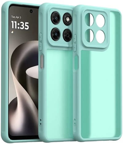 Hoesje geschikt voor Motorola Moto G47/G37/G37 Power - Phonesta AirFrost Semi-Transparante Back Cover - Mat Ice Blue
