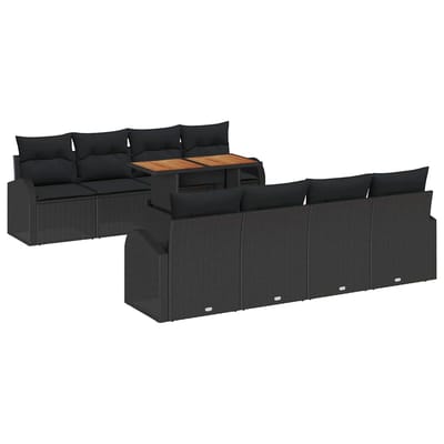 vidaXL - Tuinbank - Set - 7 - st - Zwart