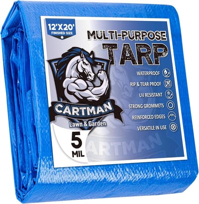 Beschermend Zeil - Waterdicht Kleed - Buiten Beschermen - Extra Dik Materiaal - 12x20 Voet - Blauw