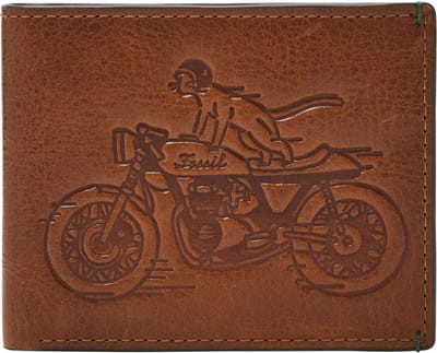 FOSSIL Portemonnee Bronson Bifold Cat Medium Brown Bruine