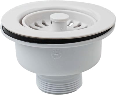 Aanrecht Zeef - Afvoer Mand - Keuken Afvoer - Effectieve Vuilvangst - 114 mm Flens - Wit