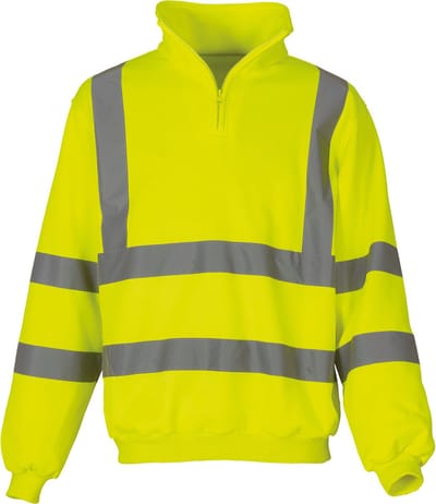 Yoko Signalisatie sweatshirt met 1/4 rits YHVK06 - Hi Vis Yellow - M